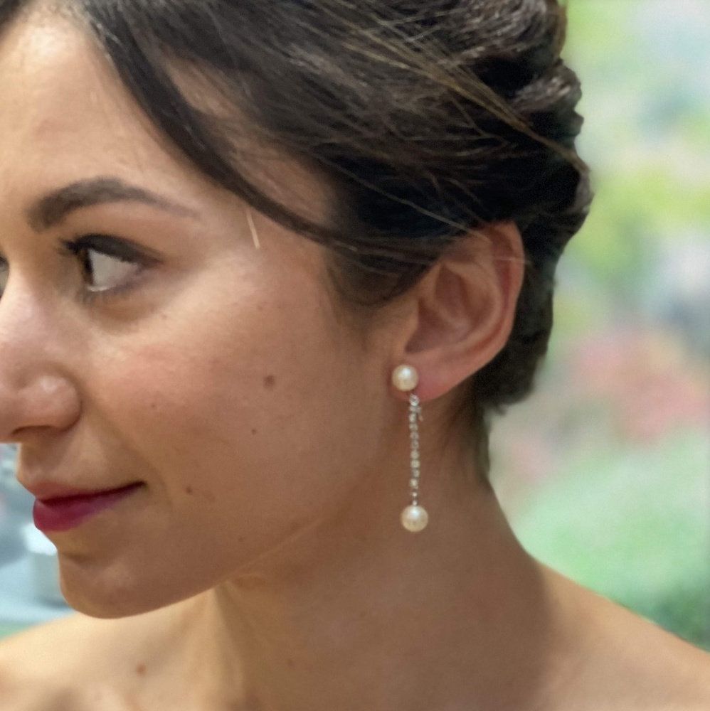True Vintage Pearl and Rhinestone Earrings